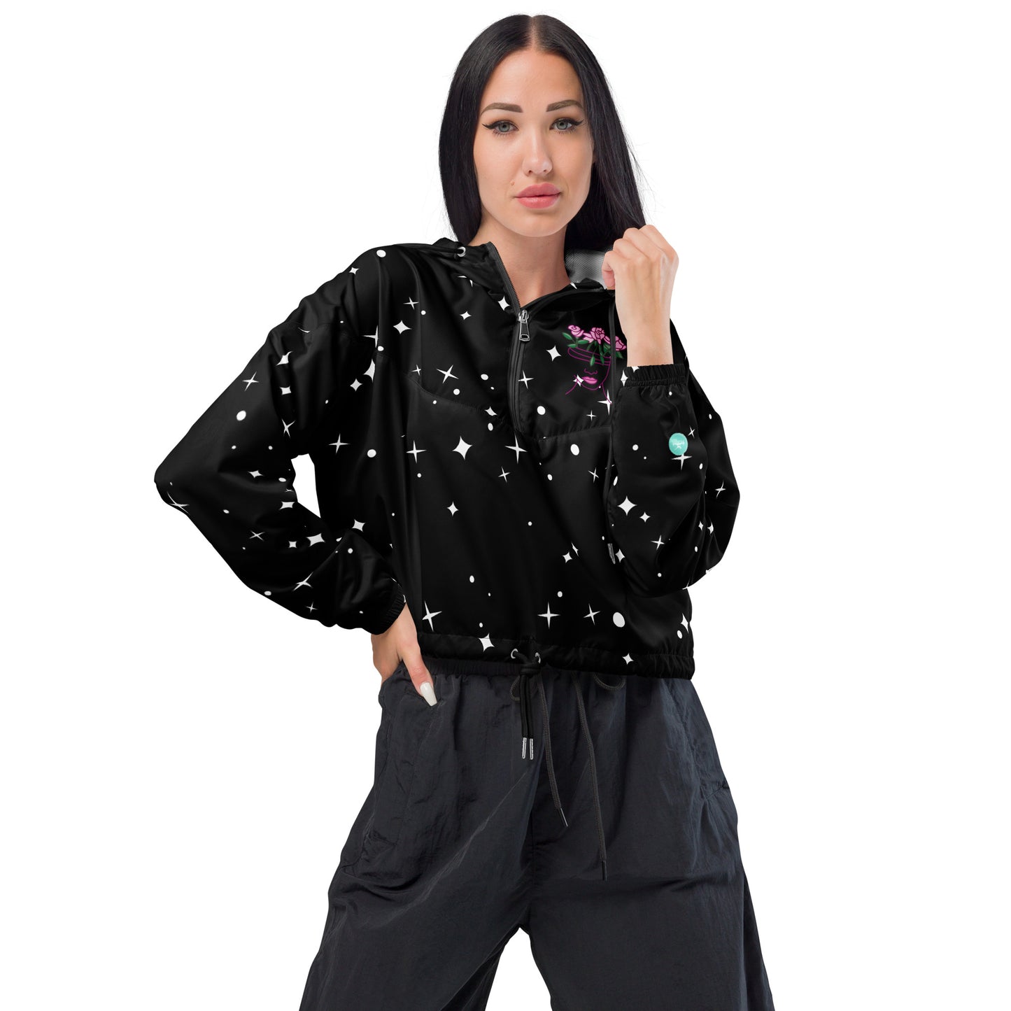 Pilates Hot-T's Stylish Women’s cropped Windbreaker 'WOW'