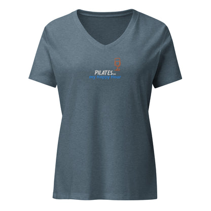 Pilates Hot-T's Women’s Relaxed V-neck T-shirt Happy Hour